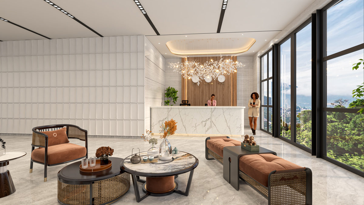 Modern Living Room Interior Render